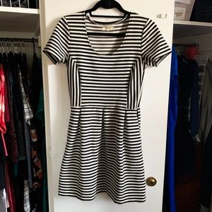 Madewell Fit & Flare Striped Knit Dress